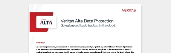PDF OPENS IN A NEW WINDOW: read Veritas Alta Solution Brief